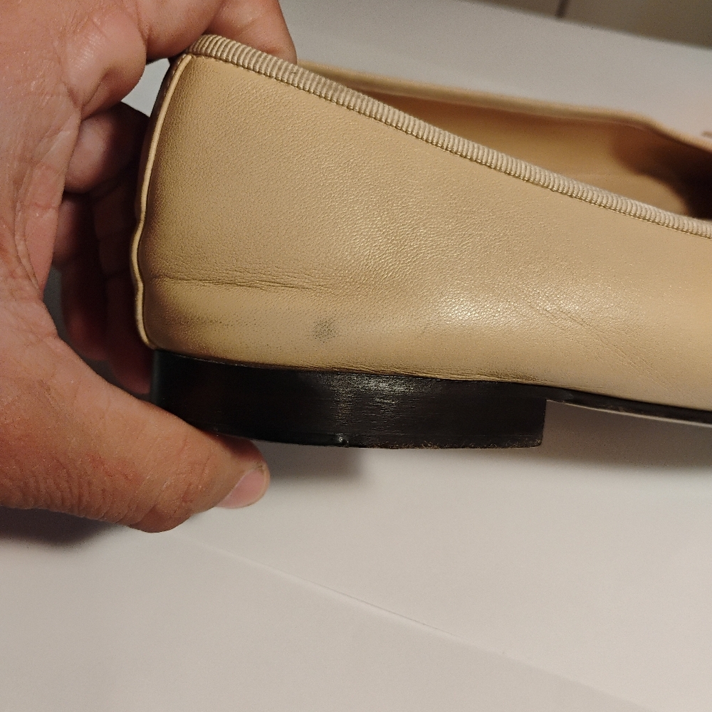 CHANEL Leather cap toe Iconic Ballet Ballerina Flats Shoes 41 - Picture 9 of 16